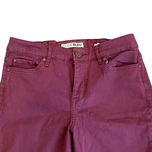 Women’s Code Bleu Chelsea Classic Straight Jeans Sz 8 Burgundy/Maroon Red #330L - Picture 8 of 13